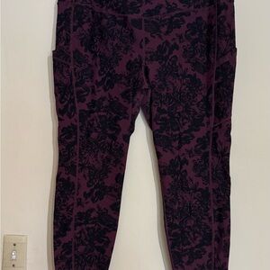 Torrid Burgundy Floral Leggings